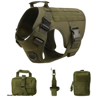 Tactical Military Dog Harness & Leash Set – Heavy-Duty Training Vest