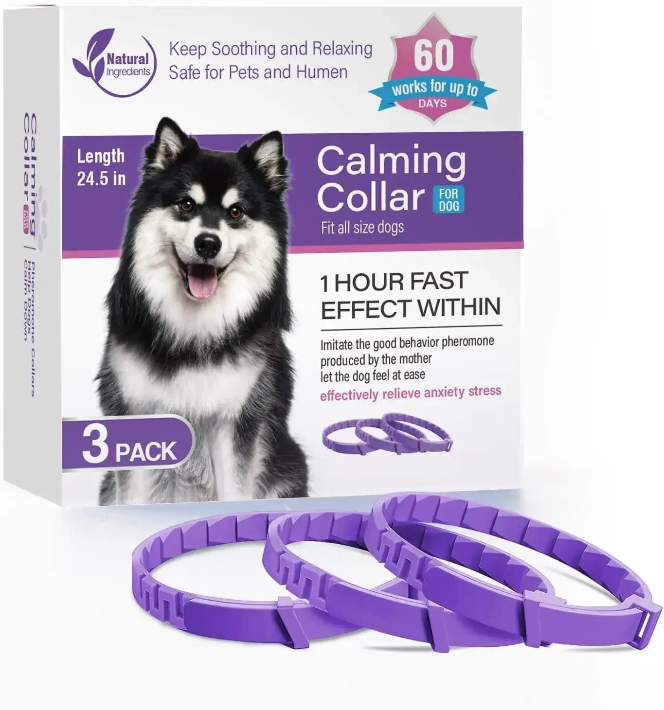 Adjustable Pet Calming Collar – Lavender & Chamomile for Anxiety Relief