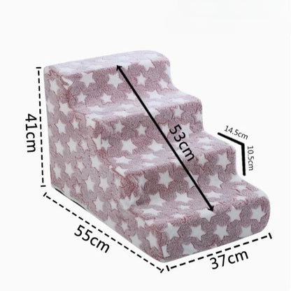3/4-Step Foam Dog Stairs – Non-Slip Ramp for Beds & Sofas
