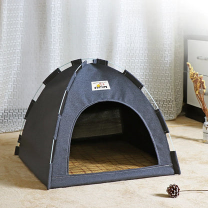 Foldable Pet Tent & Cat House – Breathable Four-Season Nest
