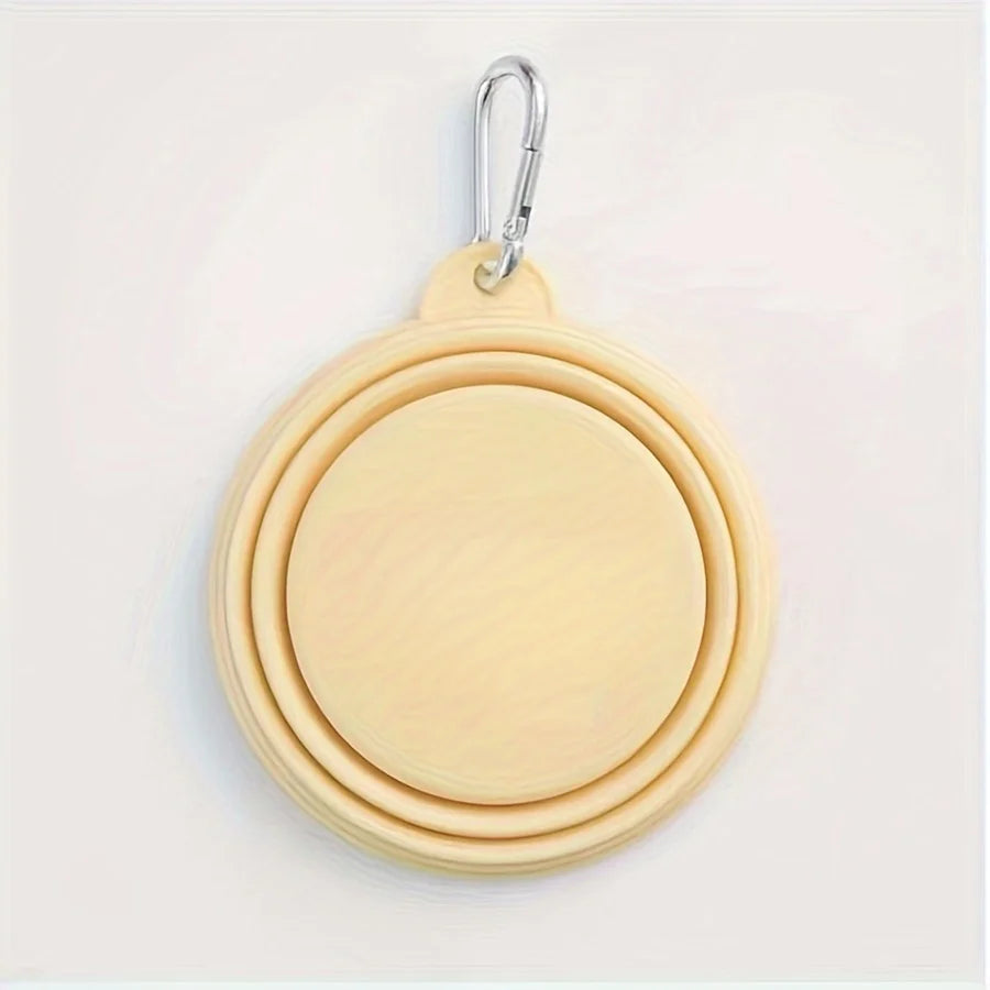 Compact Travel Pet Bowl – Hanging Silicone Dish for Dogs & Cats