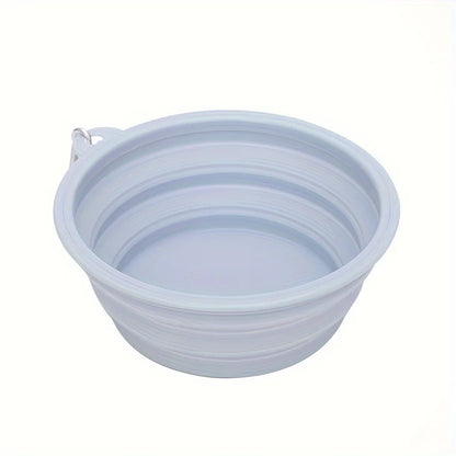 Compact Travel Pet Bowl – Hanging Silicone Dish for Dogs & Cats