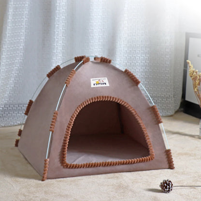 Foldable Pet Tent & Cat House – Breathable Four-Season Nest