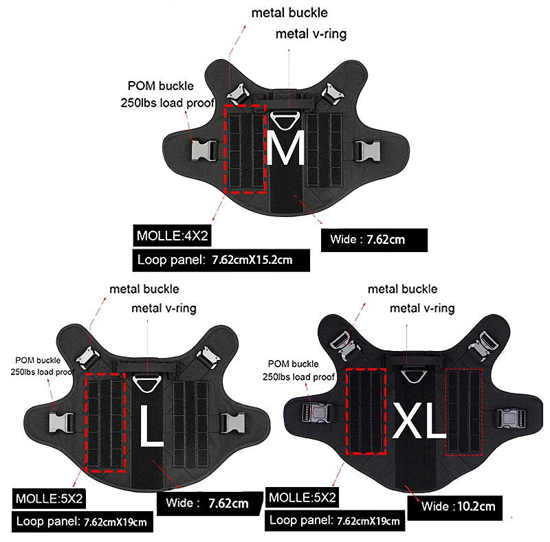 Tactical Military Dog Harness & Leash Set – Heavy-Duty Training Vest