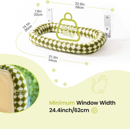 Foldable Cat Window Perch – Strong Suction Hammock with Cushion